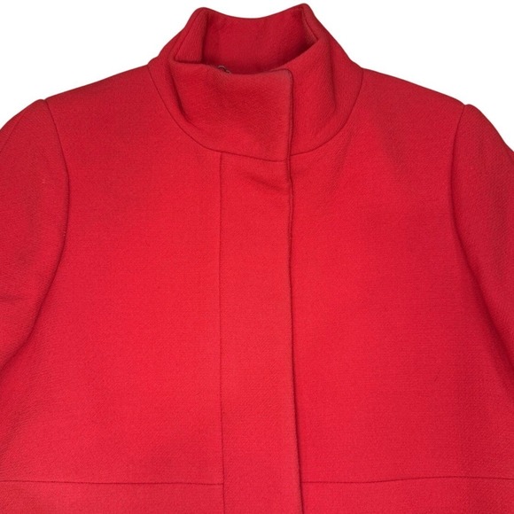 J.Crew Double Cloth By Manifaturra De Carmignano Button Up Coat Peacock Red Sz 4 - Picture 4 of 16